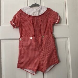Adorable Red Checkered Kids Romper